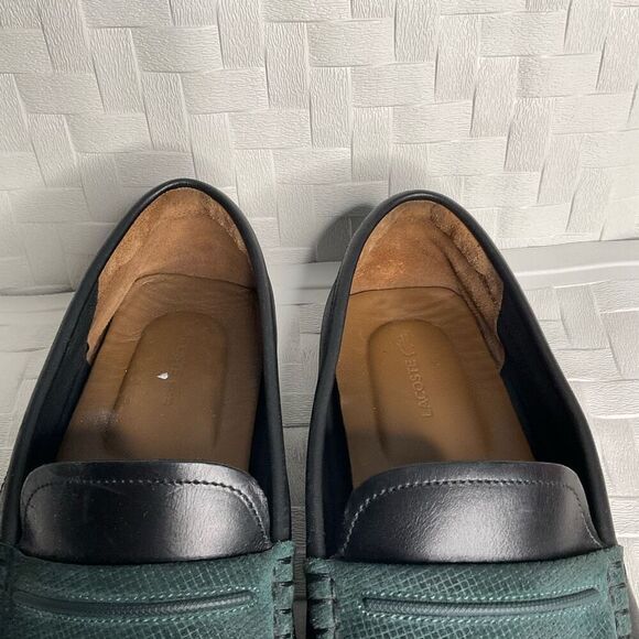 Lacoste Men's 11,5 Concours Black Leather Loafers Slip On Moccasins Driving - Picture 3 of 9